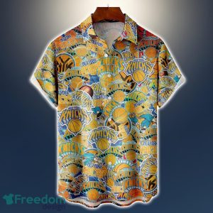 New York Knicks Logo All Printed 3D Hawaiian Shirt For Fans NBA Hawaiian Shirt
