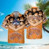 New York Knicks Orange Hibiscus Flower Print Hawaiian Shirt