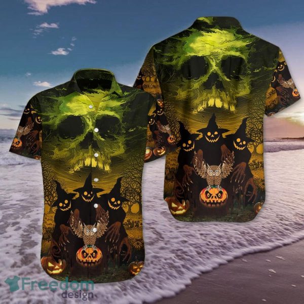 Owl On Pumpkin Halloween Hawaiian Shirt Skull Halloween Summer Shirt Gifts For Friend