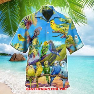 Parrot Budgie Beautiful Landscape Print Over 3D Hawaiian Shirt