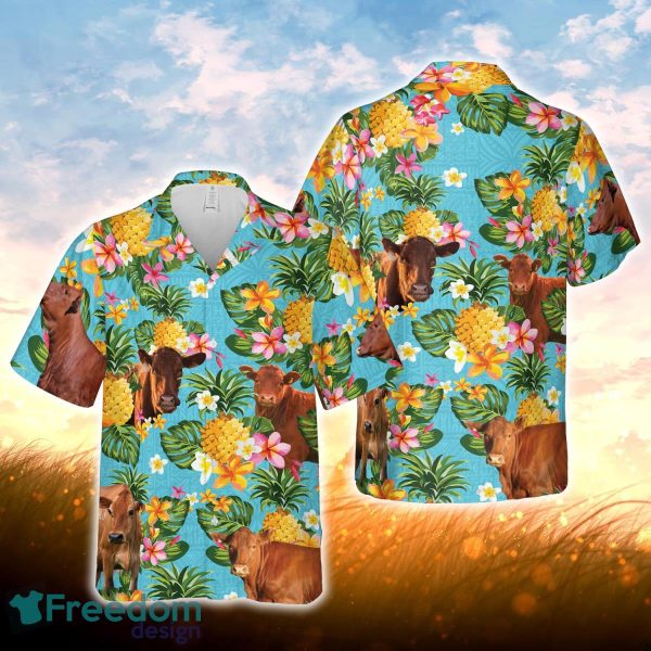 Pineapple Hawaiian Theme For Beefmaster Cattle Lovers All 3D Printed Hawaiian Shirt For Men Women