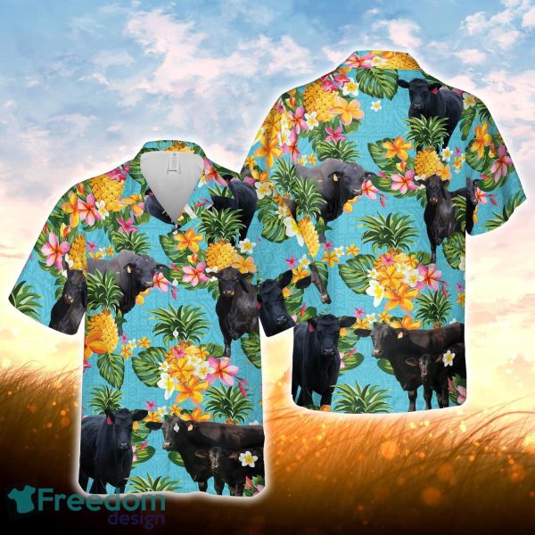 Pineapple Hawaiian Theme For Brangus Cattle Lovers All 3D Printed Hawaiian Shirt For Men Women