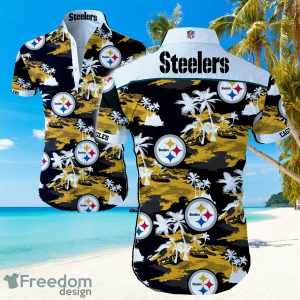 Pittsburgh Steelers Logo NFL  Hawaiian Summer Beach Shirt Full Print