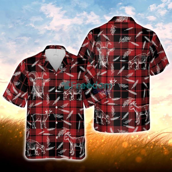 Plaid Pattern Goat All Over Printed 3D Hawaiian Shirt For Men Women