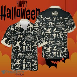 Retro Halloween Beer Party Hawaiian Shirt Mens Halloween Button Up Shirts Gifts For Him