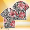 San Francisco Giants Pink Hibiscus Black Pattern White Background 3D Hawaiian Shirt Gift For Fans