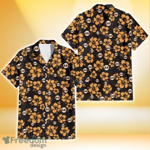 San Francisco Giants Tiny Yellow Hibiscus Black Background 3D Hawaiian Shirt Gift For Fans