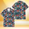 Seattle Mariners Orange Hibiscus Green Tropical Leaf Dark Background 3D Hawaiian Shirt Gift For Fans