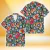 Seattle Mariners Orange Red Hibiscus Green Leaf Dark Background 3D Hawaiian Shirt Gift For Fans