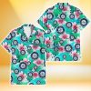 Seattle Mariners Pink Hibiscus Green Leaf Blue Background 3D Hawaiian Shirt Gift For Fans
