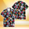 Seattle Mariners Pink Orange Yellow White Hibiscus Black Background 3D Hawaiian Shirt Gift For Fans