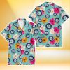 Seattle Mariners Pink Yellow White Hibiscus Turquoise Background 3D Hawaiian Shirt Gift For Fans