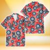 Seattle Mariners Red Hibiscus Gray Leaf Beige Background 3D Hawaiian Shirt Gift For Fans