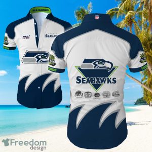 Seattle Seahawks Big Logo Hawaiian Summer Beach Shirt Full Print