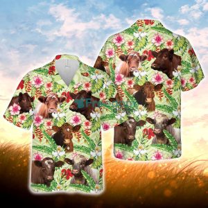 Shorthorn Hibicus Floral 3D Hawaiian Shirt For Men Women