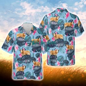Simmental Blue Hibiscus Hawaiian Shirt For Men Women