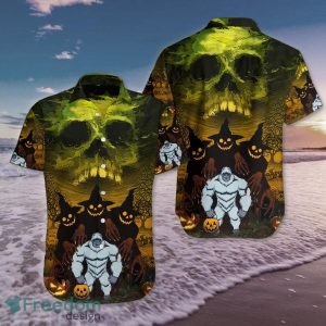 Skull Bigfoot Halloween Halloween Shirt Halloween Sky Hawaiian Mens