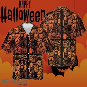 Skull Pumpkin Halloween Hawaiian Shirt Horror Themed Halloween Mens