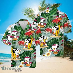 Snoopy_Dog Surfing Pattern Flowers Hawaiian Shirt