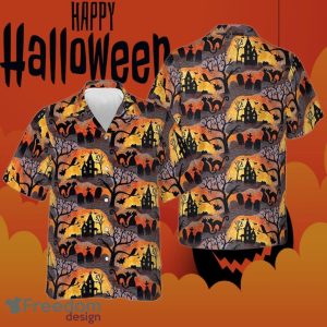 Spooky Night Halloween Hawaiian Shirt Horror Themed Button Up Shirts Halloween Gift Ideas