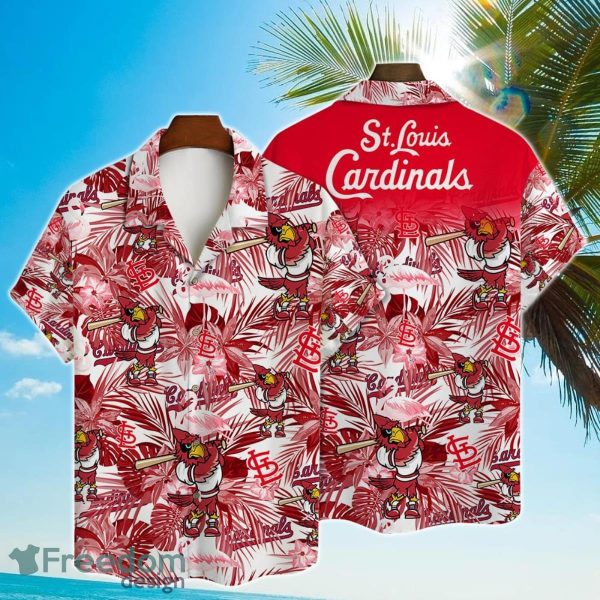 St. Louis Cardinals Hawaiian Shirt Major League Baseball Mascot And Hibiscus Pattern