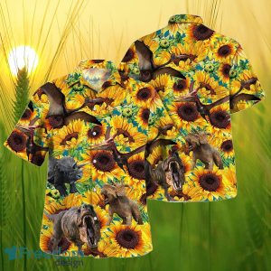 Sunflower Dinosaur All Printed 3D Hawaiian Shirt For Men Women