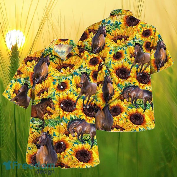 Sunflower Horse All Printed 3D Hawaiian Shirt For Men Women