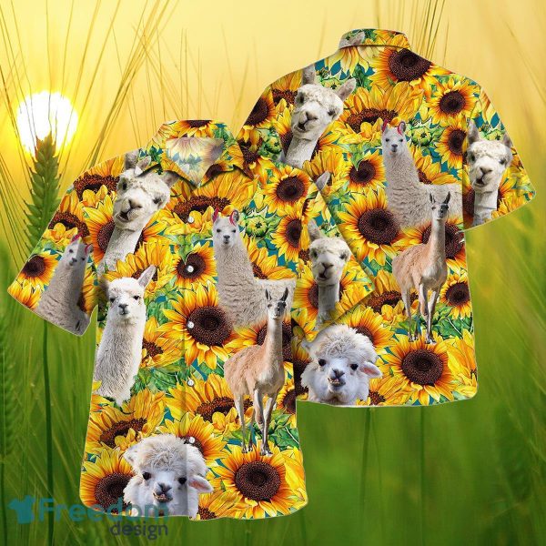 Sunflower Llama All Printed 3D Hawaiian Shirt For Men Women