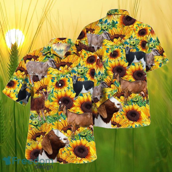 Sunflower Nubian Goat All Printed 3D Hawaiian Shirt For Men Women