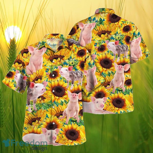 Sunflower Pig All Printed 3D Hawaiian Shirt For Men Women