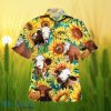 Sunflower Simmental Cattle All Printed 3D Hawaiian Shirt For Men Women