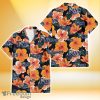 Tampa Bay Rays Orange Hibiscus Dark Green Leaf Black Background 3D Hawaiian Shirt Gift For Fans