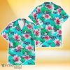 Tampa Bay Rays Pink Hibiscus Green Leaf Blue Background 3D Hawaiian Shirt Gift For Fans