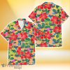 Tampa Bay Rays Red Hibiscus Green Blue Leaf Yellow Background 3D Hawaiian Shirt Gift For Fans