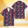 Tampa Bay Rays Tiny Red Hibiscus White Porcelain Flower Black Background 3D Hawaiian Shirt Gift For Fans