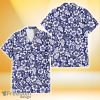 Tampa Bay Rays White Hibiscus Pattern Slate Blue Background 3D Hawaiian Shirt Gift For Fans