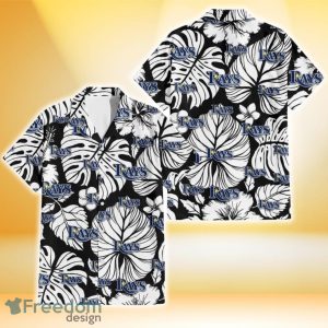 Tampa Bay Rays White Hibiscus Porcelain Flower Palm Leaf Black 3D Hawaiian Shirt Gift For Fans