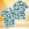 Tampa Bay Rays White Hibiscus Turquoise Stripe Background 3D Hawaiian Shirt Gift For Fans