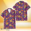 Tampa Bay Rays Yellow And Orange Hibiscus Purple Background 3D Hawaiian Shirt Gift For Fans