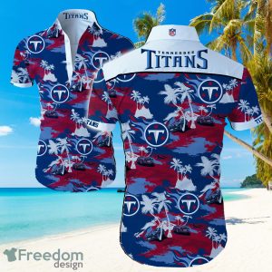 Tennessee Titans Logo Dark Shirt Hawaiian Summer Beach Shirt Full Print