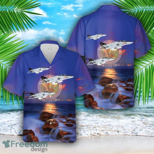 US Navy VF-51 Screaming Eagles McDonnell F-4 Phantom Hawaiian Shirt Hoilday Summer Shirt Hawaiian ShirtHawaiian Shirt