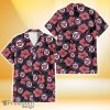 Washington Nationals Light Coral Hibiscus Gray Leaf Black Background 3D Hawaiian Shirt Gift For Fans