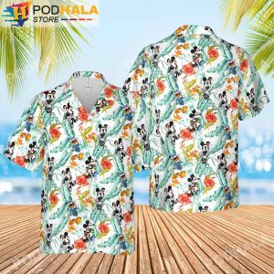 Mickey Minnie Donald Duck Floral Mickey Mouse Hawaiian Shirt 3D