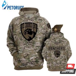 Florida Panthers Camouflage Veteran 3D Hoodie