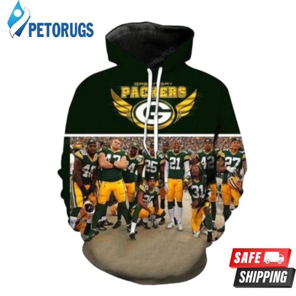 Green Bay Packers Awesome Green And Pered Custom Green Bay Packers Graphic 3D Hoodie