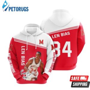 Len Bias 34 Maryland Terrapins 3D Hoodie