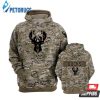 Milwaukee Bucks Camouflage Veteran 3D Hoodie